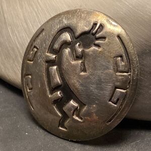 Vintage Sterling Silver Dancing Hopi Kokopelli Fertility Diety Brooch/Pin
